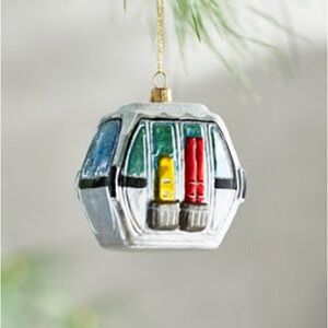 Anthropologie Ski Gondola Glass Ornament